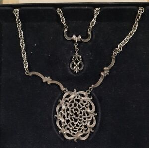 Vintage Pewter Necklace and Braclet